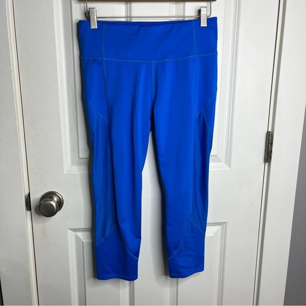 Athleta Sonar Cobalt Blue Mid Rise Capri Leggings Size Medium